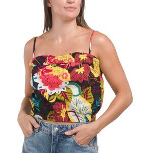 VELVET BY GRAHAM AND SPENCER Eden Adelle Tropical Print Crop Top